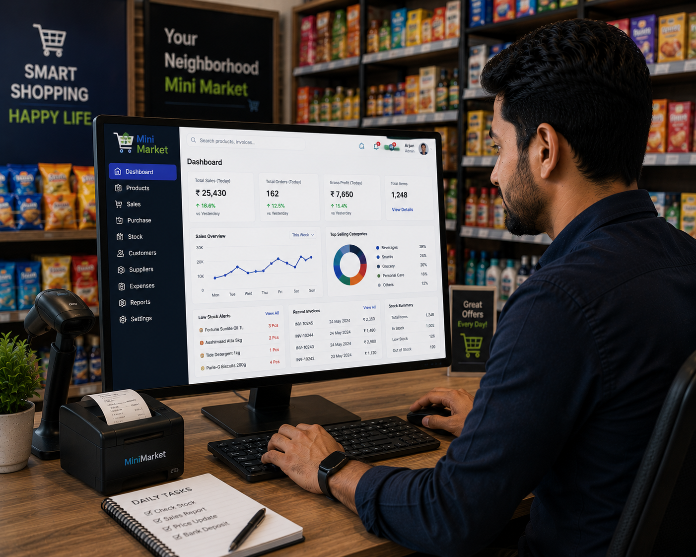 Mini market and convenience store management software