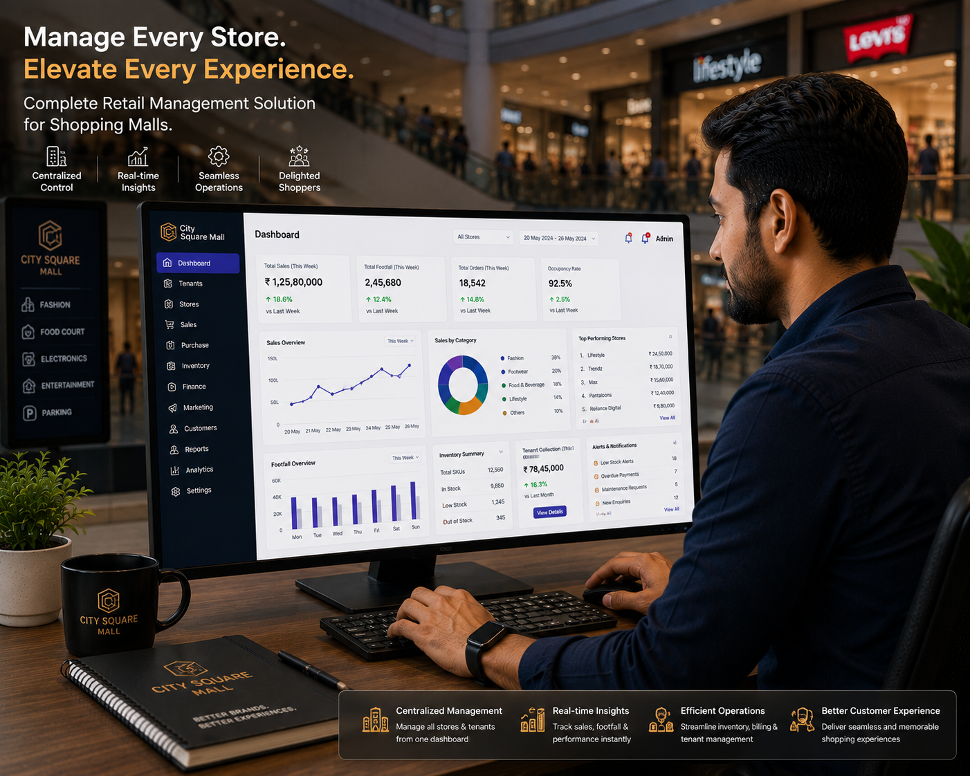 Shopping mall retail management software