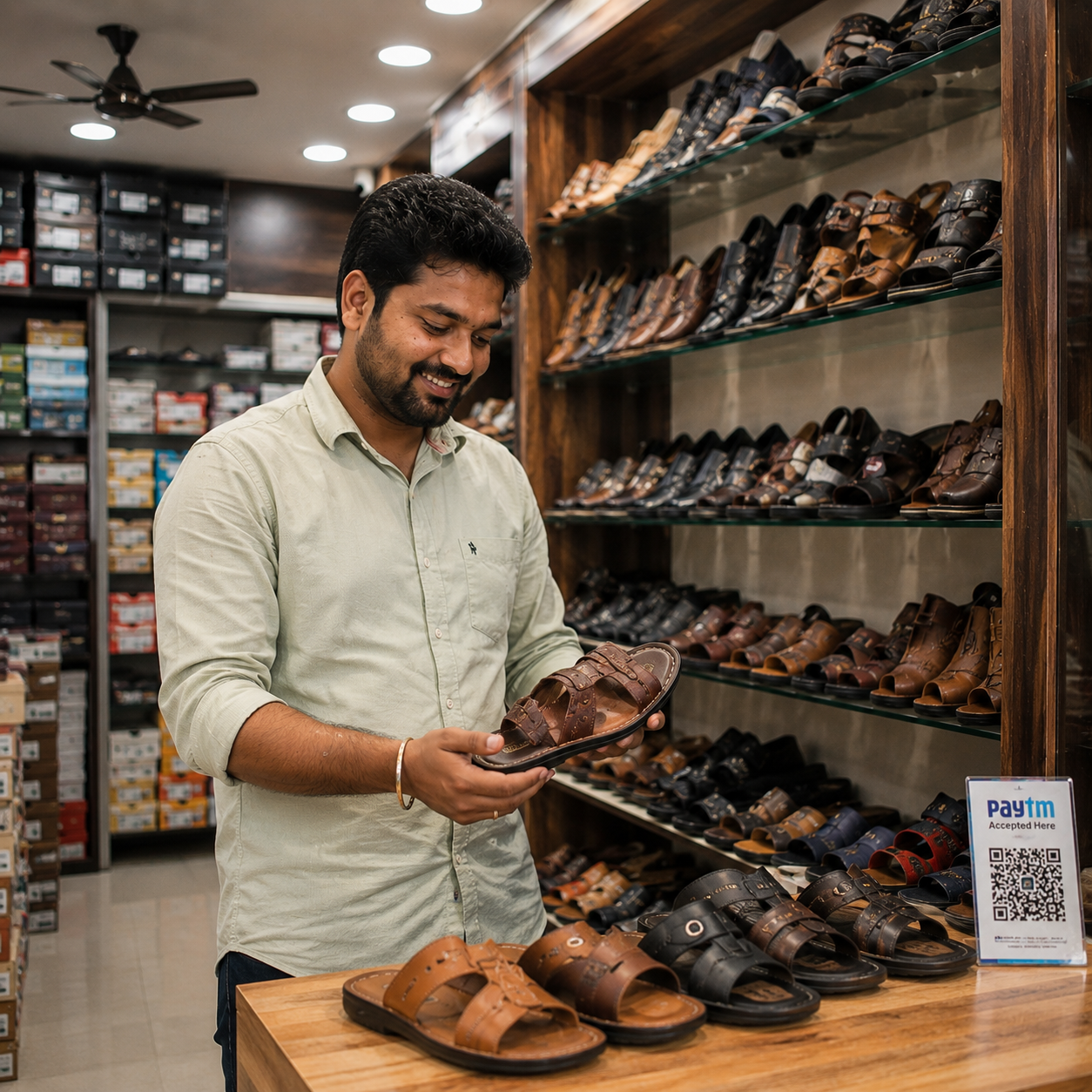 RetailWhizz footwear store management software dashboard showing size-run inventory, multi-brand billing, and real-time stock visibility for shoe retailers in India