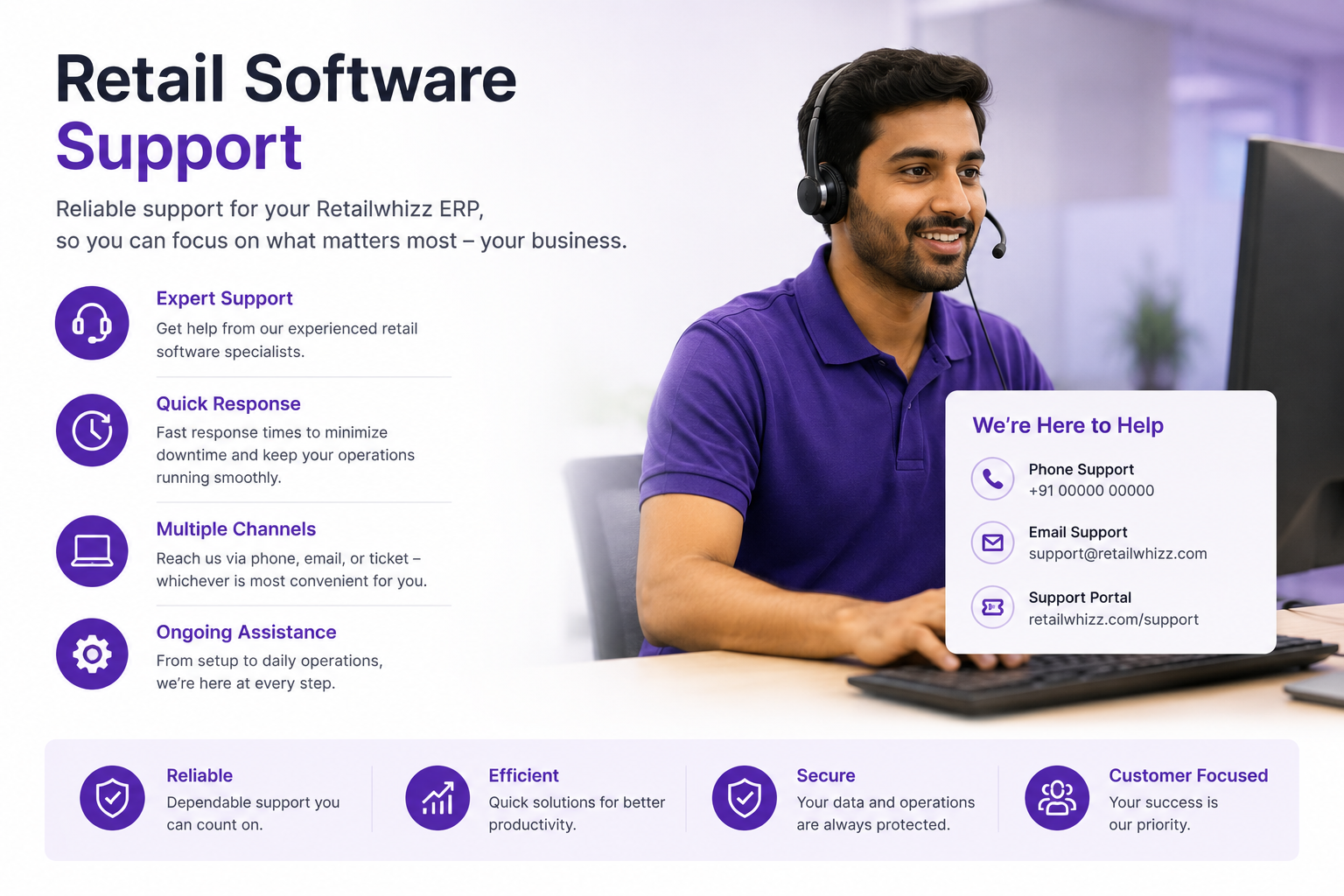 Retail ERP software support services for POS billing inventory GST and integrations