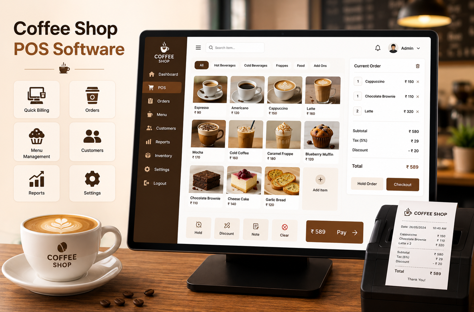 Cafe billing and ingredient management software