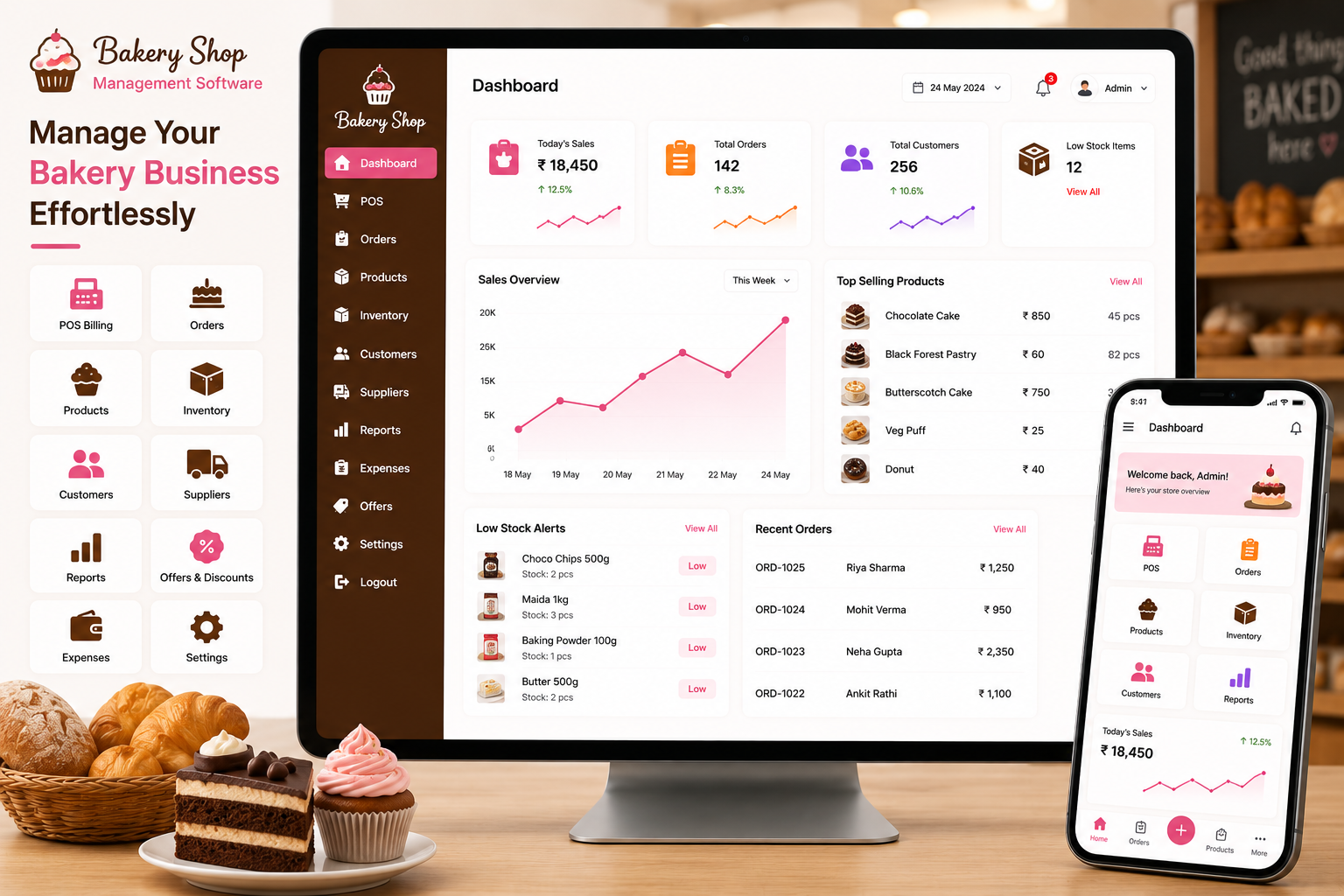 Bakery billing and ERP software