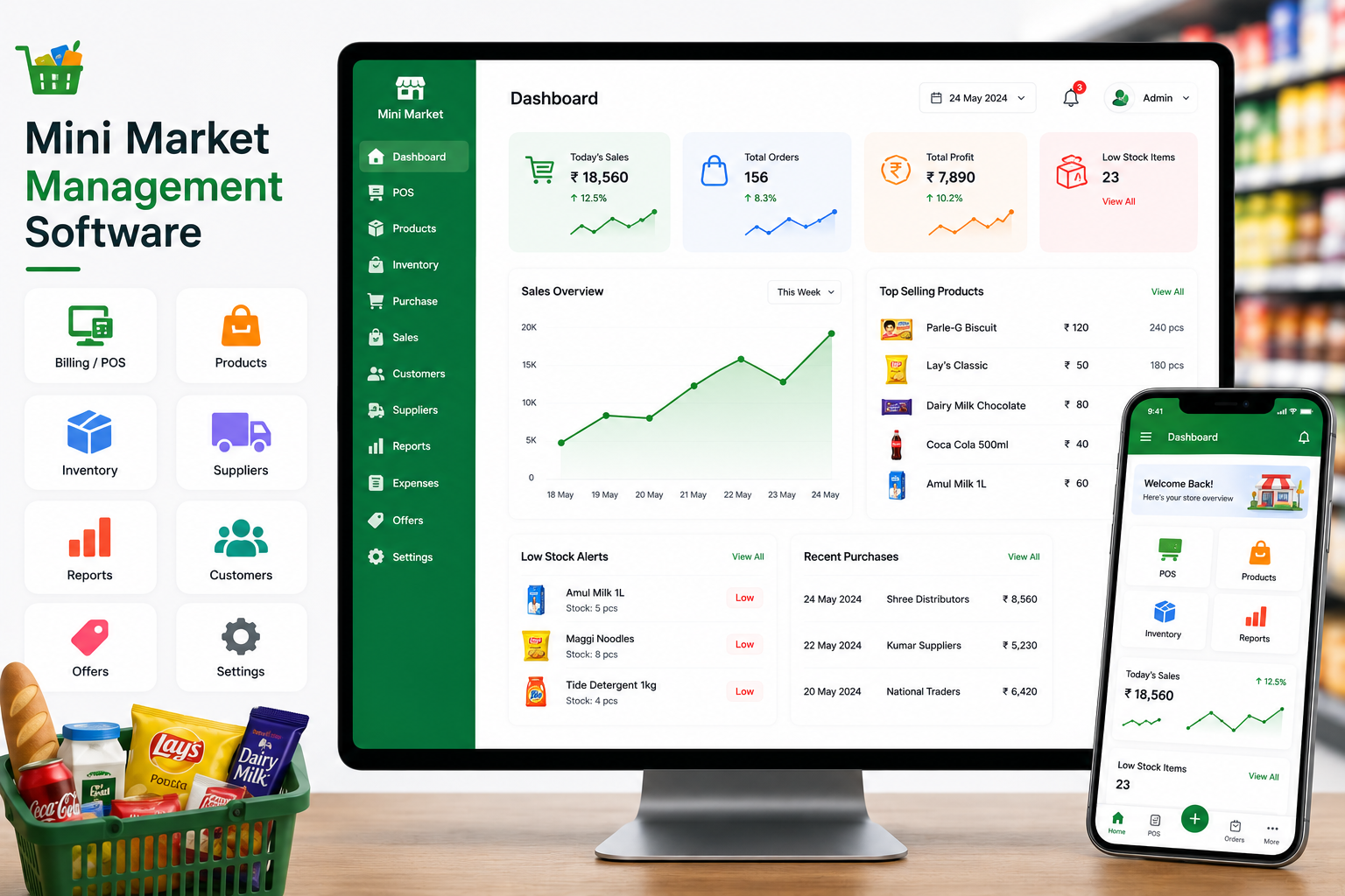 Convenience store billing and stock software